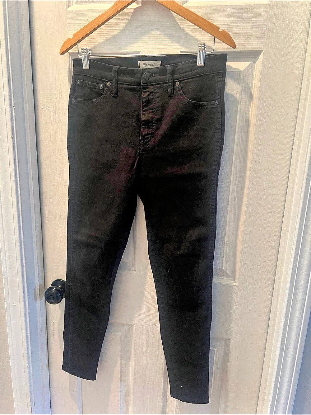 Madewell 10" High-Rise Skinny Jeans, Black Wash, 30